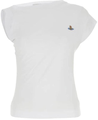 (Women) Vivienne Westwood SS22 Asymmetrical Draped Sleeveless T-Shirt White 1504000AJ001MA401 Order (Women) Vivienne Westwood SS22 Asymmetrical Draped Sleeveless T-Shirt White 1504000AJ001MA401