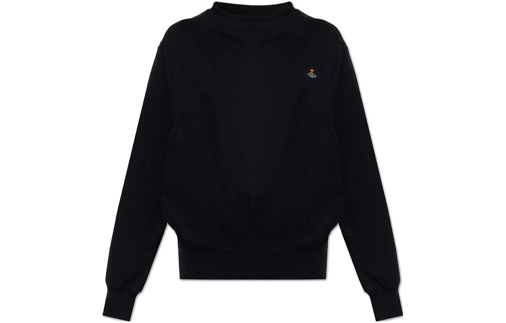 Order (W) ヴィヴィアン・ウエストウッド SS23 ブラック サターンロゴ刺繍スウェットシャツ 3I010001J0006FN401