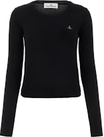 (Women) Vivienne Westwood SS23 Black Solid Color Crewneck Long Sleeve Sweater. 1803002SY0010N401 (Women) Vivienne Westwood SS23 Black Solid Color Crewneck Long Sleeve Sweater. 1803002SY0010N401