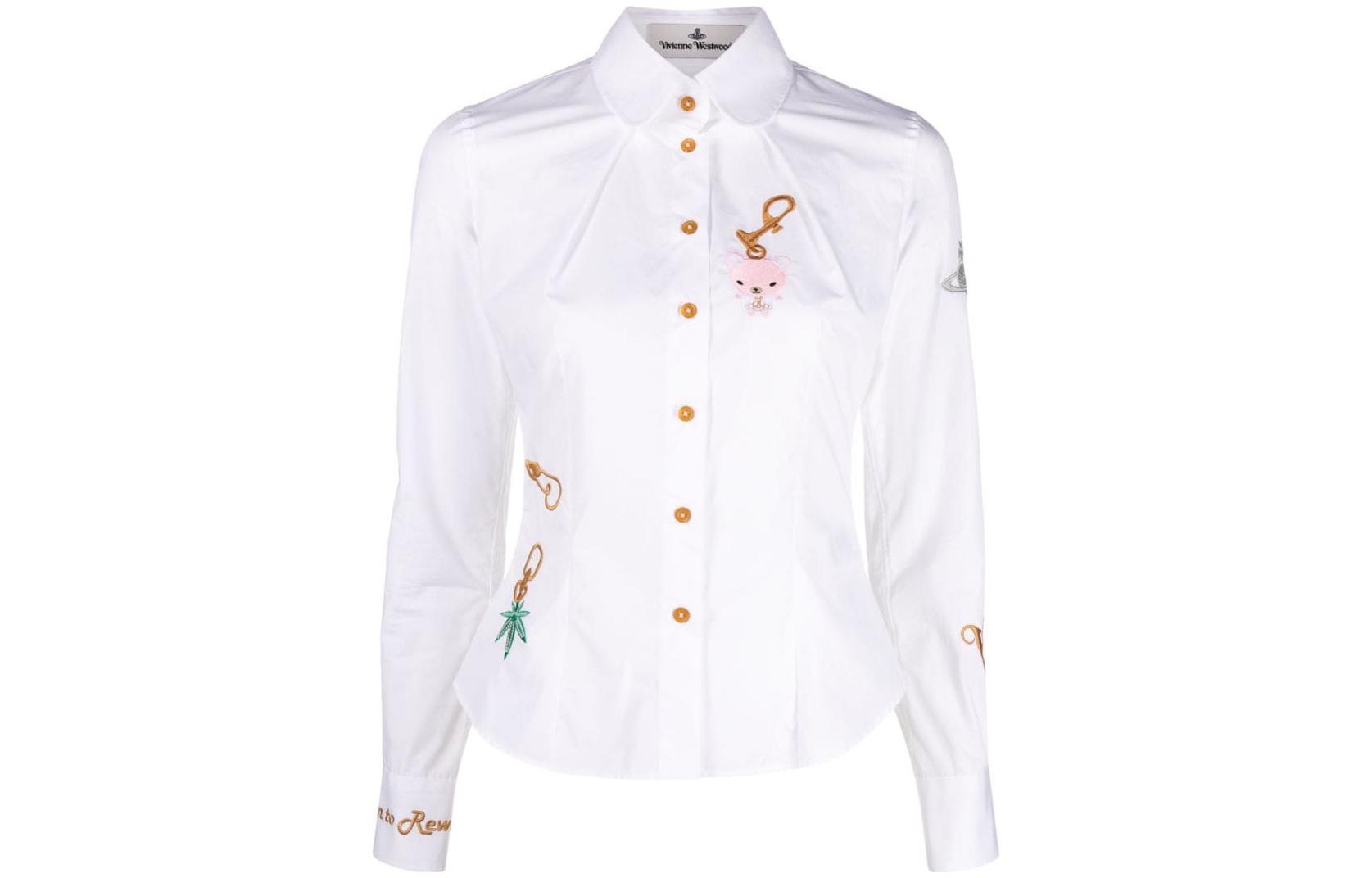 Order (W) ヴィヴィアン・ウエストウッド SS23 白 刺繍 長袖 サンプローフ シャツ 15010008W009QPI