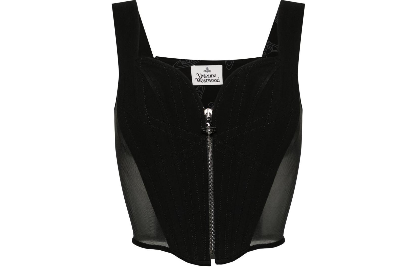 Order (W) ヴィヴィアン・ウエストウッド SS24 ブラック カジュアル ジップアップベスト 1503003SW00QY