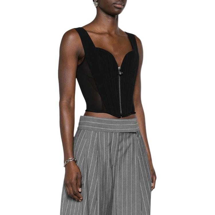 Purchase (W) ヴィヴィアン・ウエストウッド SS24 ブラック カジュアル ジップアップベスト 1503003SW00QY