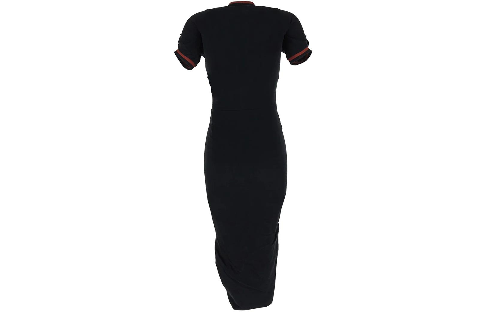 Lookbook (W) 비비안웨스트우드 SS24 블랙 슬림핏 버튼 폴로 드레스 반팔 1102000Z-J0009-N401