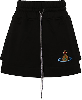 (W) Vivienne Westwood SS24 Skirt Hitam Langsing dengan Sulaman Logo Orb. 1J010004J006ON401 Order (W) Vivienne Westwood SS24 Skirt Hitam Langsing dengan Sulaman Logo Orb. 1J010004J006ON401