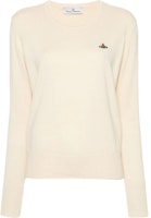 (Women) Vivienne Westwood SS24 Embroidered Logo Crewneck Sweater - Off-White 1803002SY001VA408 (Women) Vivienne Westwood SS24 Embroidered Logo Crewneck Sweater - Off-White 1803002SY001VA408