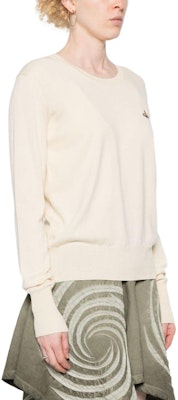 (W) 비비안 웨스트우드 SS24 자수 로고 크루넥 스웨터 - 오프화이트 1803002SY001VA408 Purchase (W) 비비안 웨스트우드 SS24 자수 로고 크루넥 스웨터 - 오프화이트 1803002SY001VA408