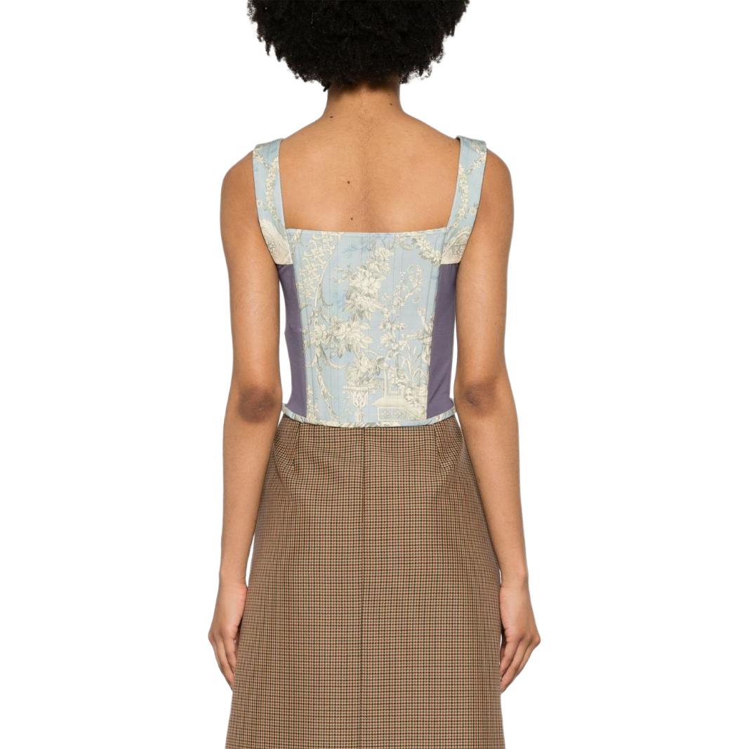 Shop (W) Vivienne Westwood SS24 女裝淺藍圖案拉鍊修身背心 1503003SW00NAK302