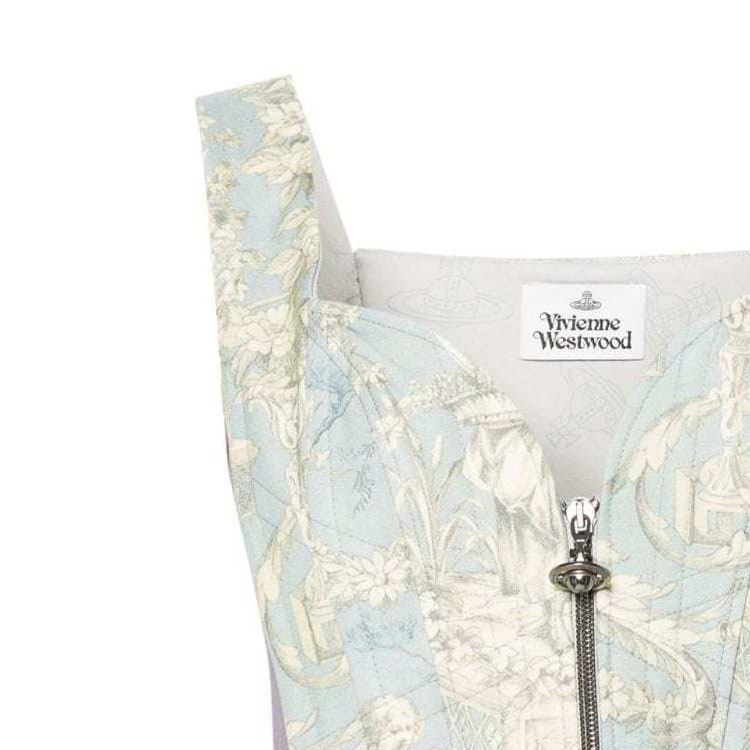 Sizing (W) Vivienne Westwood SS24 女裝淺藍圖案拉鍊修身背心 1503003SW00NAK302