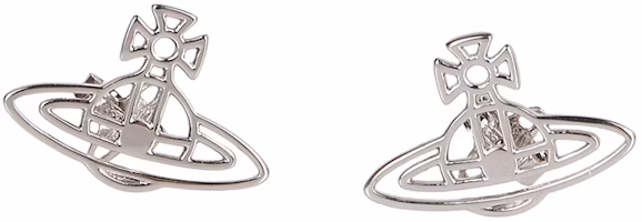 (Women) Vivienne Westwood Thin Line Flat Orb Classic Silver Earrings for Women. 62010208W003 (Women) Vivienne Westwood Thin Line Flat Orb Classic Silver Earrings for Women. 62010208W003