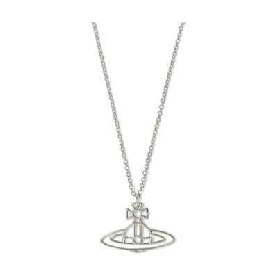 (Women) Vivienne Westwood Thin Lines Flat Orb Brass Necklace for Women 63020259W003W003