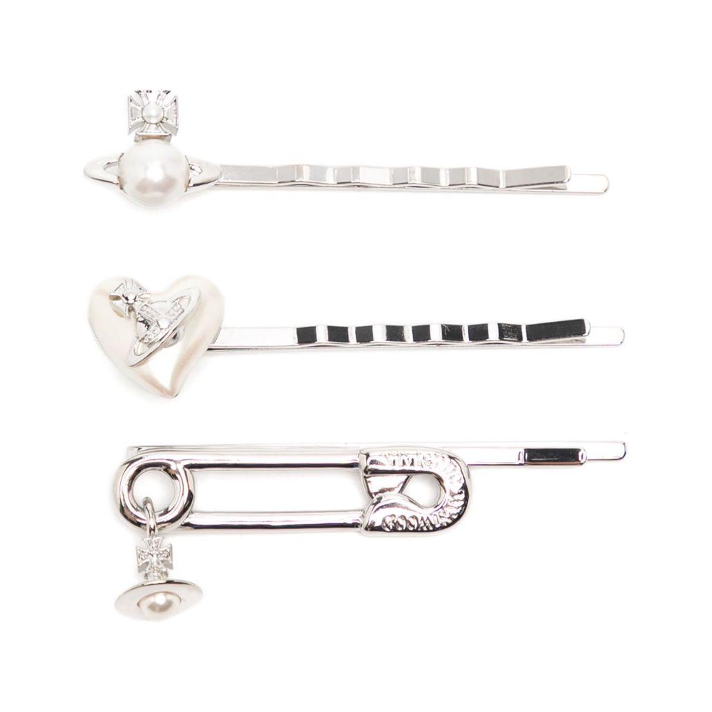 Order (W) Conjunto de Clips de Pelo Vivienne Westwood Tilde Bobby Plata Perla Accesorios. 6703000A02P103IMAW23P103