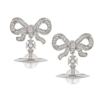 (Women) Vivienne Westwood Transparent Bow Earrings Silver (). 6202014H01P3467727194
