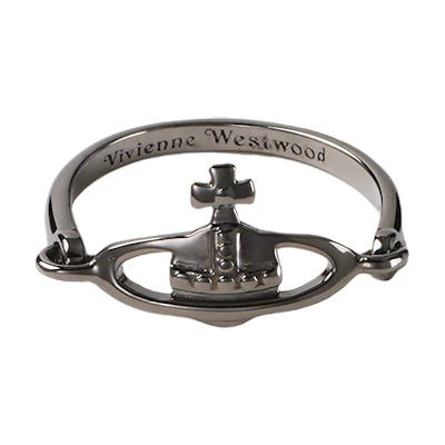(Women) Vivienne Westwood VENDOME Saturn Ring Gunmetal 925 Silver Jewelry. 64040011-S001