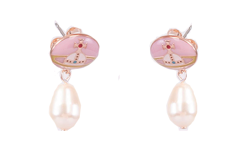 (Women) Vivienne Westwood Vintage Butterfly Clasp Earrings Rose Gold/Pink for Women. 62020143-02Gpinkyellow 圖 2
