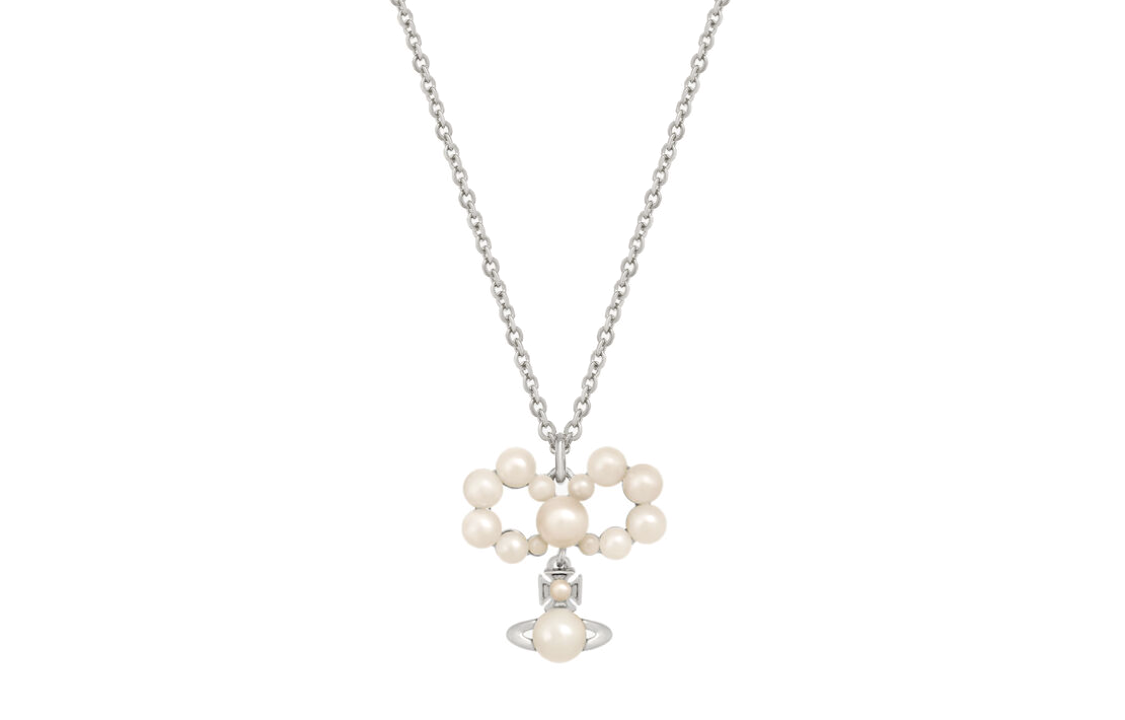 (Women) Vivienne Westwood Viviana Mini Pearl Bow Pendant Necklace Silver for Women. 8050889644590 圖 2