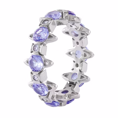 (Women) Vivienne Westwood Warwick Orb Inlay Recycled Silver Ring Purple 6404016901P250P250