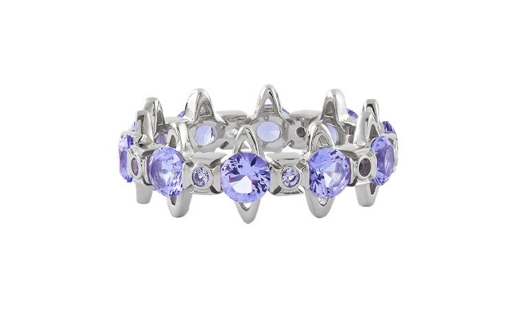 Lookbook (W) 비비안 웨스트우드 워릭 오브 인레이 재활용 실버 반지 퍼플 6404016901P250P250