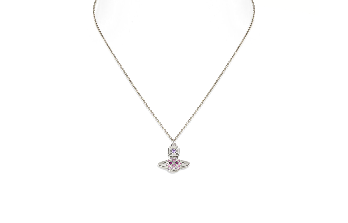 (Women) Vivienne Westwood Willa Embossed Crystal Brass Necklace Women Silver. 630203DE-02P457 圖 3