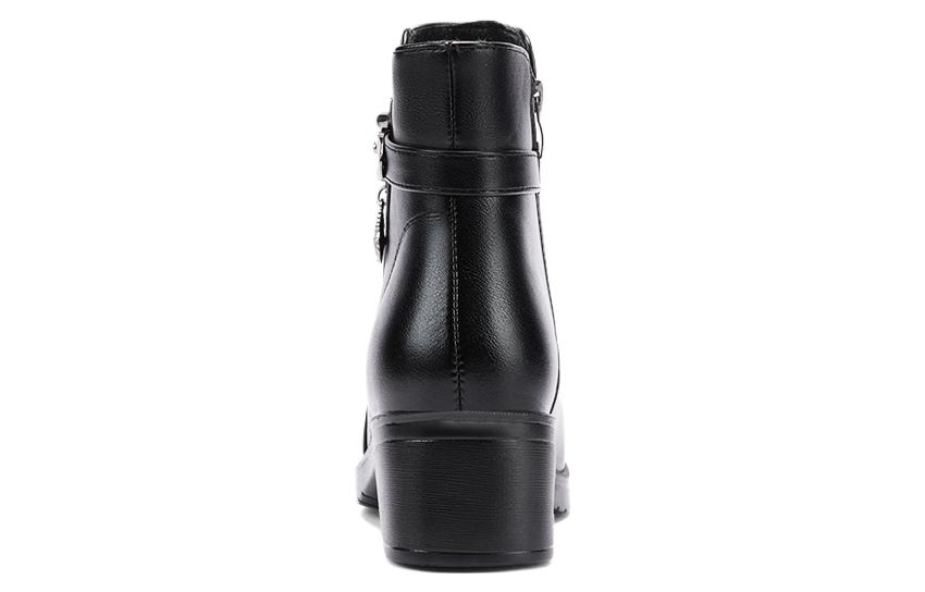 Shop (Women) Warrior 'Black Fleece-Lined Waterproof Mid-Top with Side Zipper' WBN(JS)1268R012