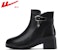 (W) Warrior 'Mid-Top Hitam Berbulu, Kalis Air dengan Zip Sisi' WBN(JS)1268R012