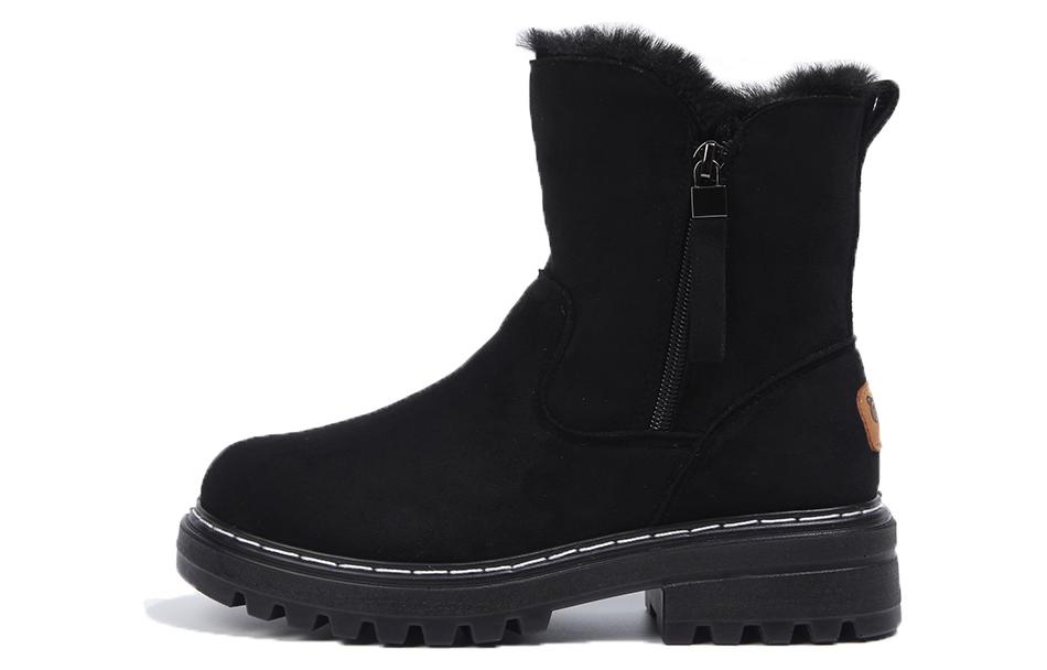 (Women) Warrior 'Black Fur-Lined Snow Boots' WBN(JS)-010802