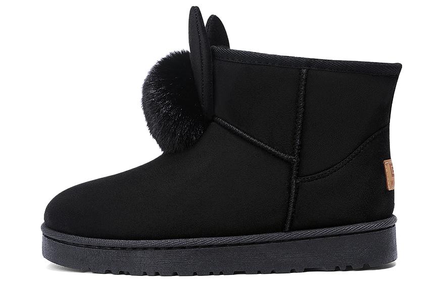 (Women) Warrior 'Black Mid-Calf Snow Boots' WBN(JS)-041401