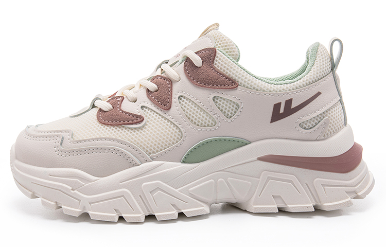 (W) Warrior 'Cream Pink Chunky Dad Shoe'