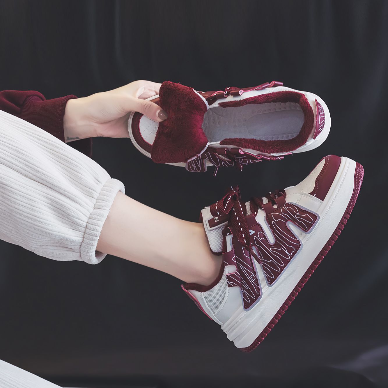 (W) Warrior 'Hui Chao Plus Velvet Warm Height-Increasing Low-Top Casual' 圖 29