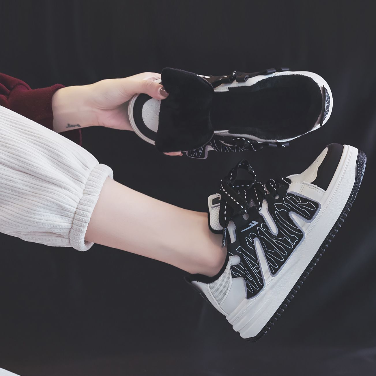 (W) Warrior 'Hui Chao Plus Velvet Warm Height-Increasing Low-Top Casual' 圖 37