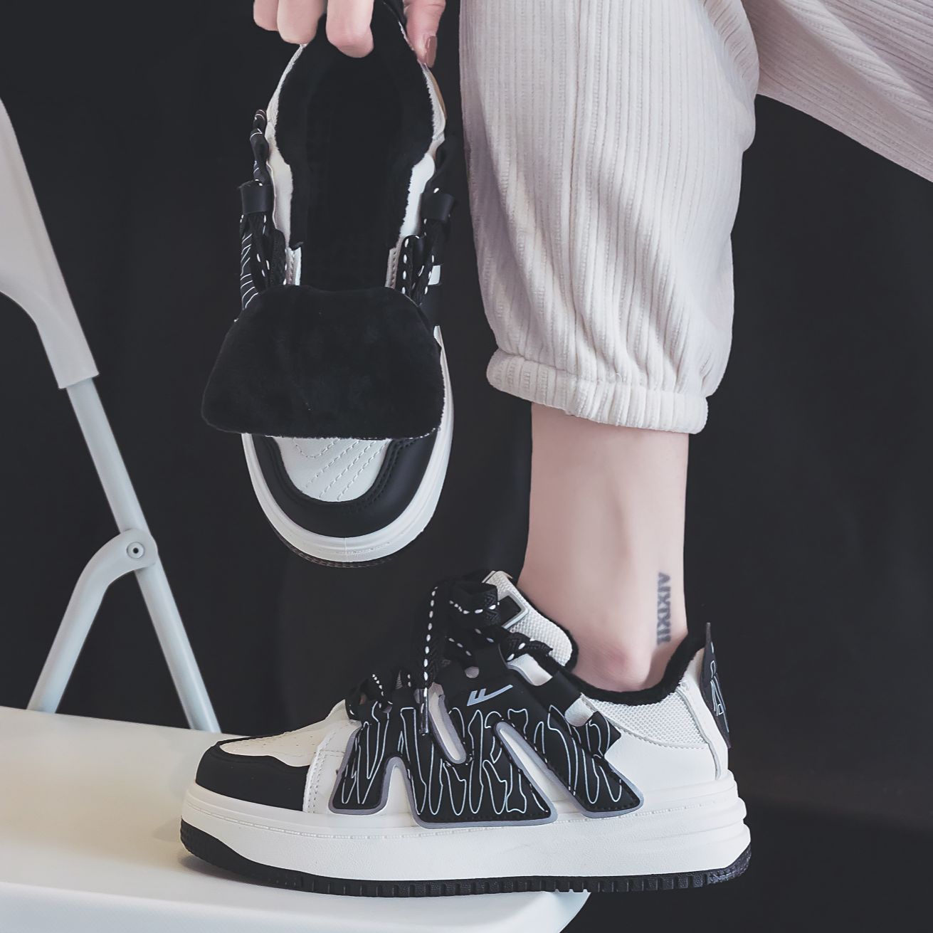 (W) Warrior 'Hui Chao Plus Velvet Warm Height-Increasing Low-Top Casual' 圖 38