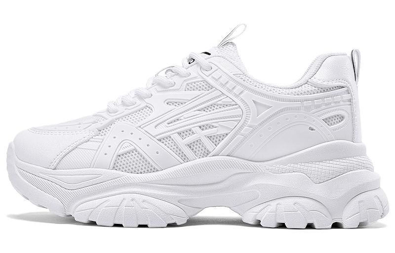 (W) Warrior 'Synthetic Leather Fabric CMFT Thick Sole White Dad Shoe'