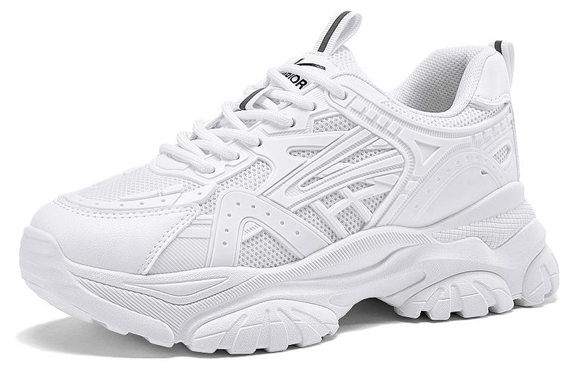 (W) Warrior 'Synthetic Leather Fabric CMFT Thick Sole White Dad Shoe' 圖 2