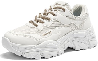 回力勇士 基本版型撞色拼接厚底增高舒適內裡柔軟感觸 低筒 老爸鞋 女款 米色 Order 回力勇士 基本版型撞色拼接厚底增高舒適內裡柔軟感觸 低筒 老爸鞋 女款 米色