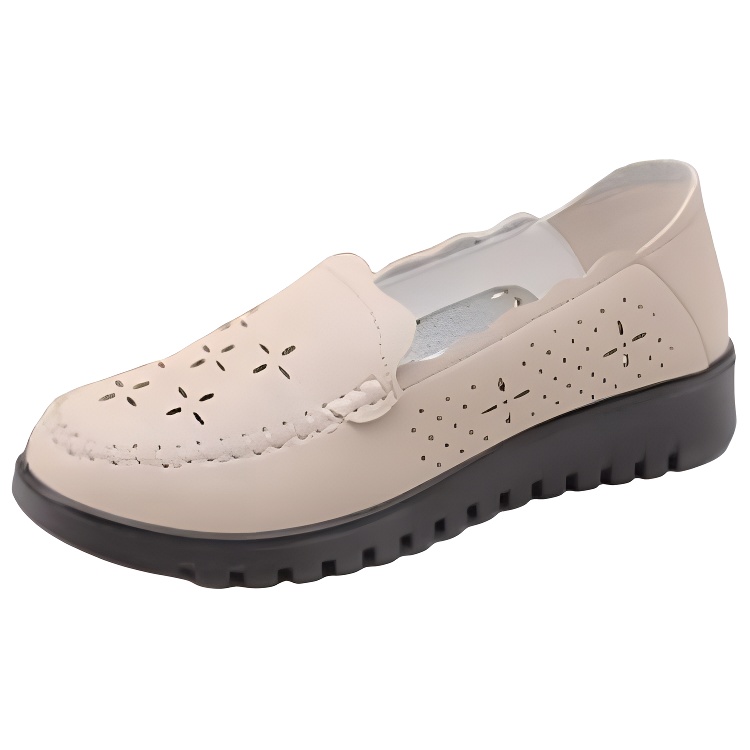 (Women) Warrior Beige Casual Shoes Soft Sole Comfort Sneakers WLY(JS)-0052 Beige Color