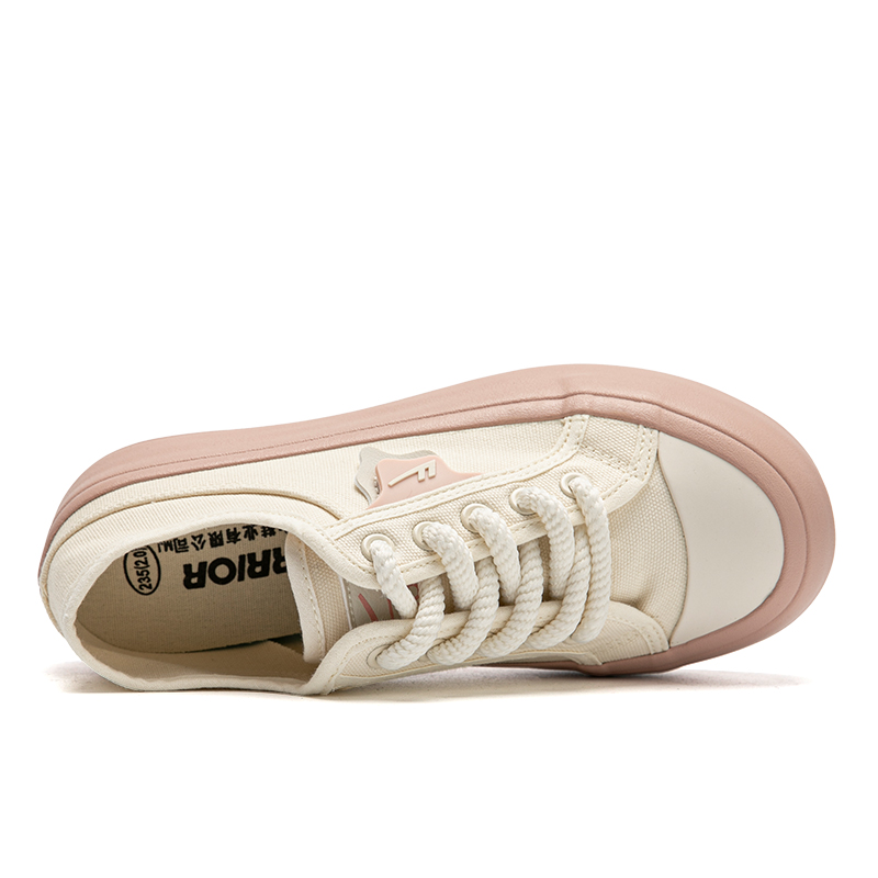 Shop 回力戰士 復古增高款 全配適舒適 耐磨 低筒 帆布鞋 女款 米粉色