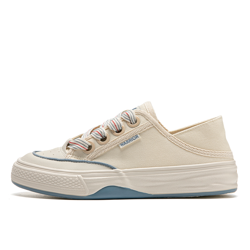 (W) Warrior Canvas Low 'Beige Dark Blue'