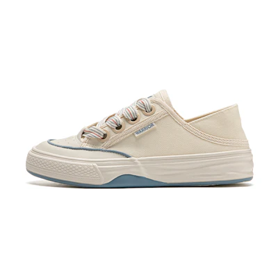 (W) Warrior Canvas Low 'Beige Dark Blue'