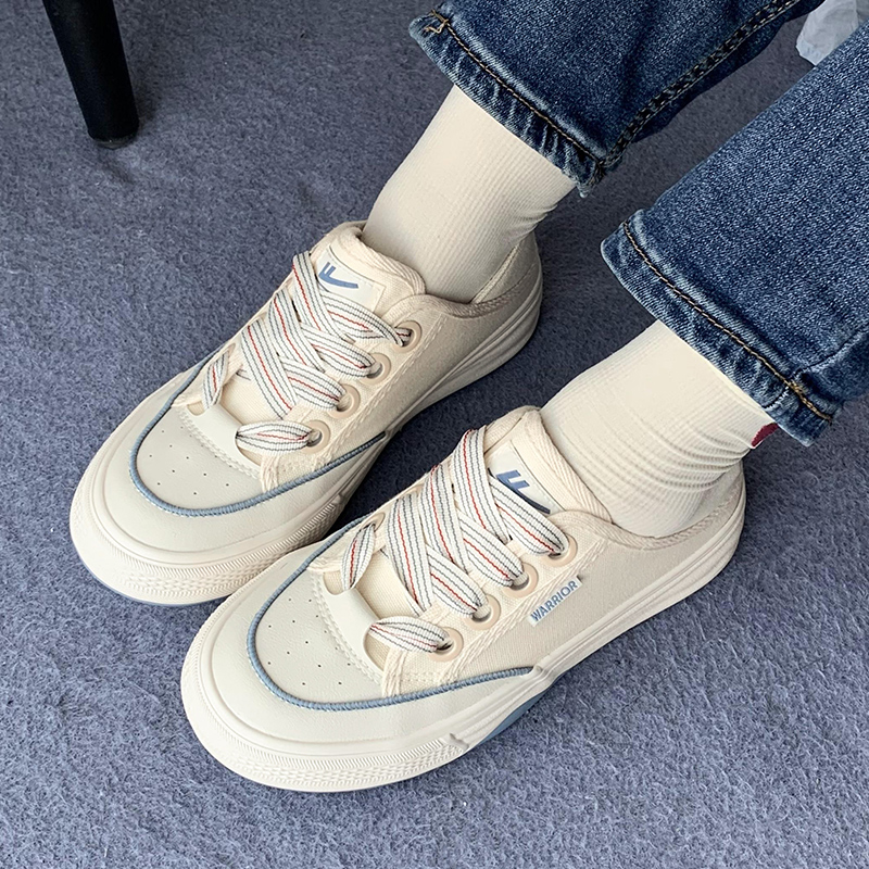 (W) Warrior Canvas Low 'Beige Dark Blue' 圖 11