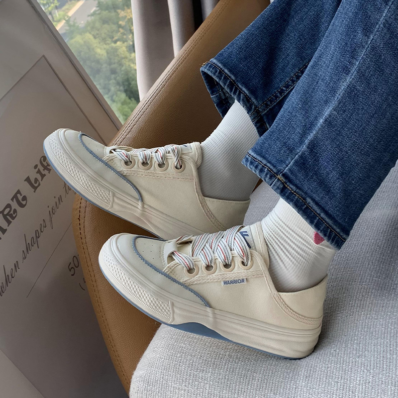 (W) Warrior Canvas Low 'Beige Dark Blue' 圖 8