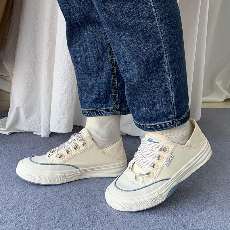 (W) Warrior Canvas Low 'Beige Dark Blue' 圖 9