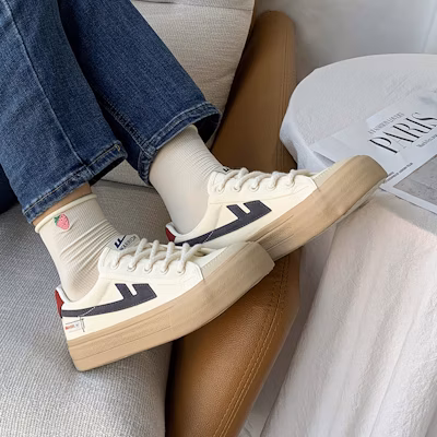 (Women) Warrior Canvas Low 'Beige Deep Blue' WXY-D581MJ02 Sizing (Women) Warrior Canvas Low 'Beige Deep Blue' WXY-D581MJ02