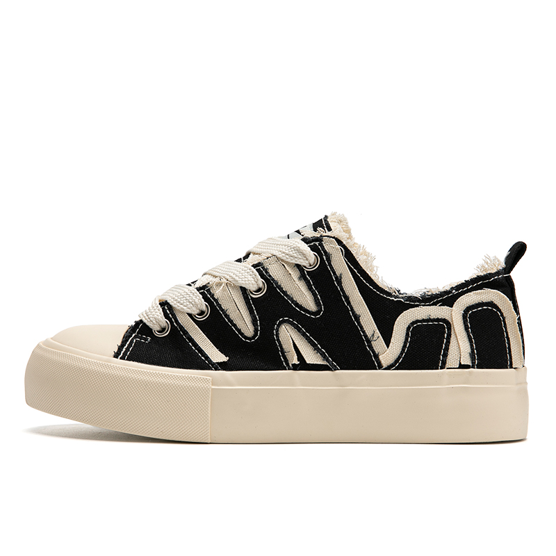 (Women) Warrior Canvas Low 'Black Patchwork' WXY-F012MJ03