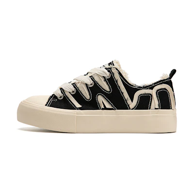 (W) Warrior Canvas Low 'Black Patchwork'