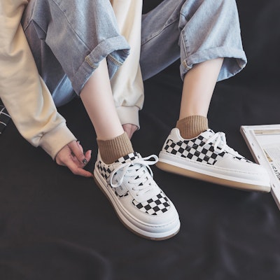 (Women) Warrior Canvas Low 'Checkerboard Black and White' WXY(S)-0032M02 3