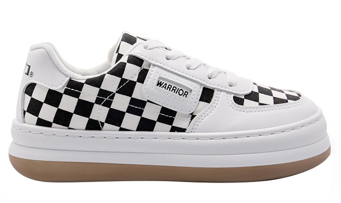 (Women) Warrior Canvas Low 'Checkerboard Black and White' WXY(S)-0032M02 Order (Women) Warrior Canvas Low 'Checkerboard Black and White' WXY(S)-0032M02