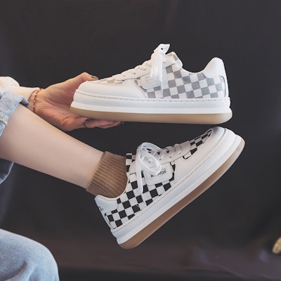 (Women) Warrior Canvas Low 'Checkerboard Black and White' WXY(S)-0032M02 Sizing (Women) Warrior Canvas Low 'Checkerboard Black and White' WXY(S)-0032M02