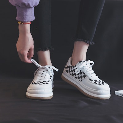 (Women) Warrior Canvas Low 'Checkerboard Black and White' WXY(S)-0032M02 1