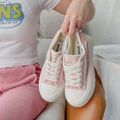 (Women) Warrior Canvas Low 'Pink Patchwork' WXY-F069MJ02 2