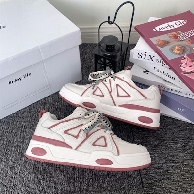 (W) Warrior Kanvas Rendah 'Retro Hong Kong Krim Karat Merah' WXY(S)-2812L02 3