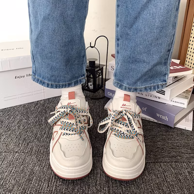 回力勇士 面包鞋 港風復古百搭 厚底 防滑耐磨 低筒 板鞋 女款 米鐵鏽紅 Sizing 回力勇士 面包鞋 港風復古百搭 厚底 防滑耐磨 低筒 板鞋 女款 米鐵鏽紅